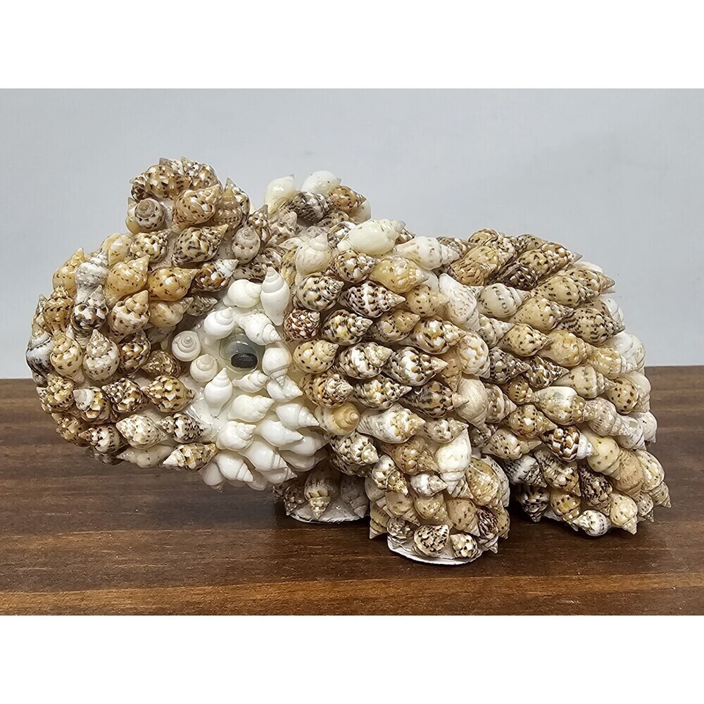 Sea Shell Encrusted Elephant Figurine Shell Covered Hand Made Statue Philippines